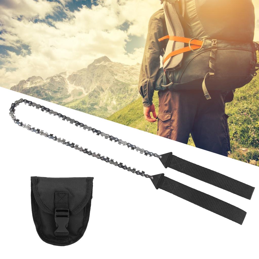 Outdoor Mini Portable Hand Chain Saw Survival 33t Logging Camping Pocket Saw Toolblack