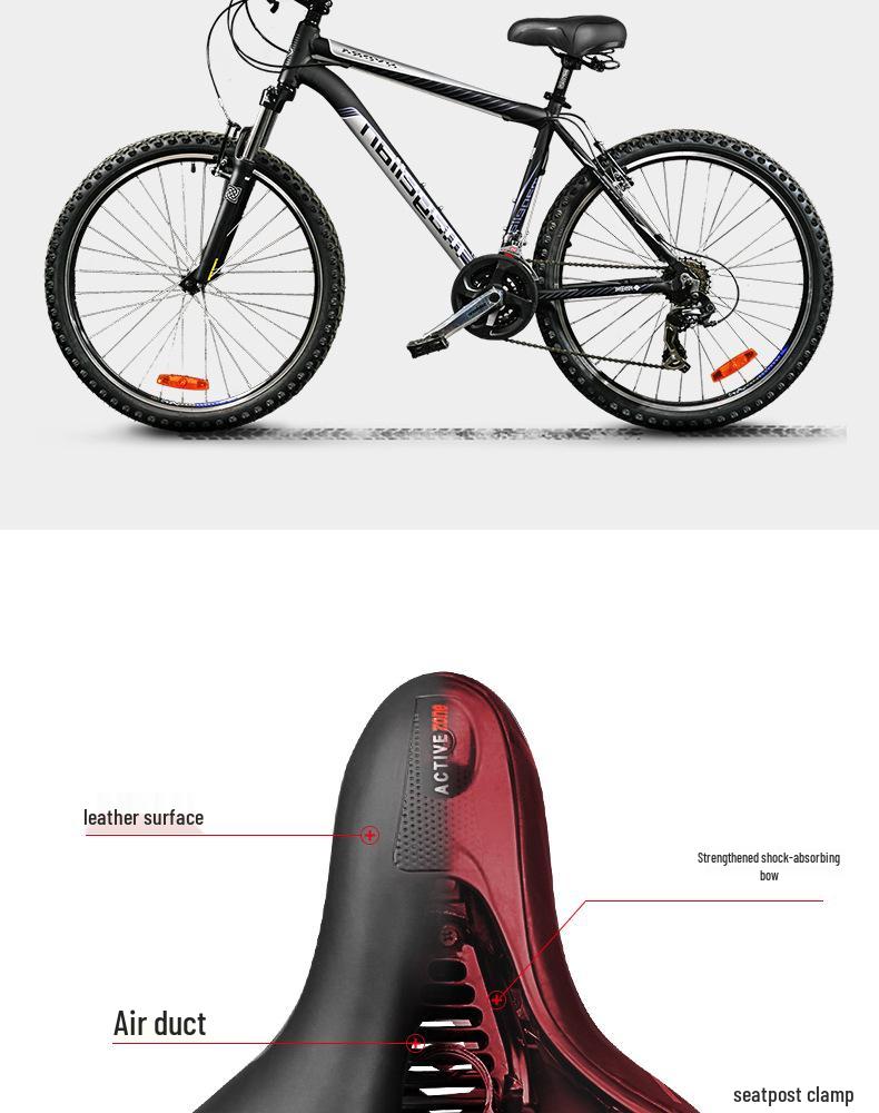 Universal Super Soft Silicone Bicycle Saddle with Shock Absorption - Mountain Bike Seat for Men and Women