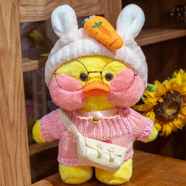 Whosale 30cm Cute Lalafanfan Cafe Duck Plush Toy Stuffed Soft Kawaii Duck Doll Animal Pillow Birthday Gift For Kids Children