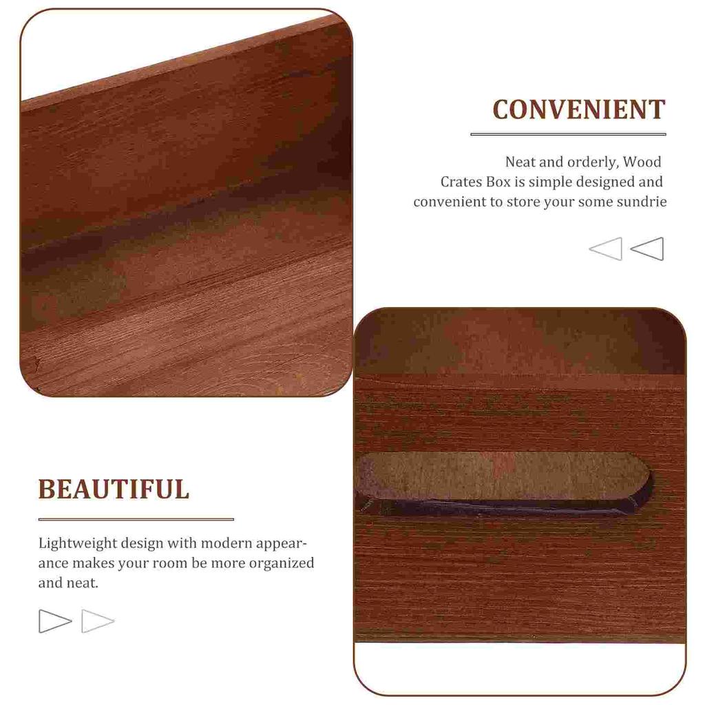 1Pc Wood Storage Crates Handle Small Dyed Box ganization Bins Room Container Natural Crate Boxes Office ganizer Solutions