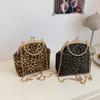 2025 New Retro Style Fashion Trend Leopard Print Portable Shell Bag Chain Messenger Bag Casual Versatile Messenger Bag