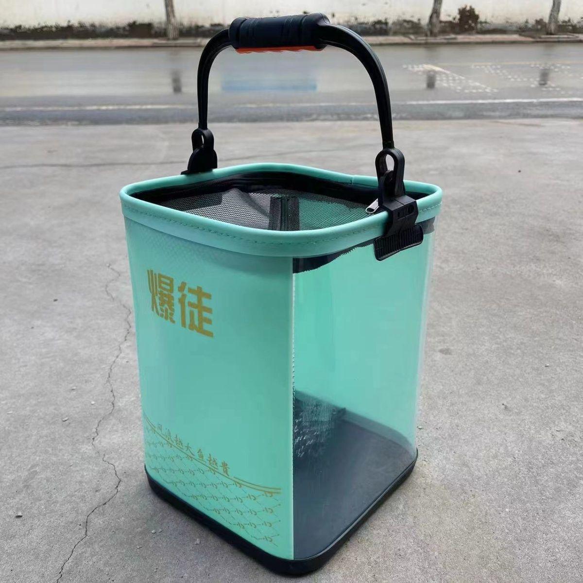 

Large Capacity Transparent Fishing Bucket with Handle - Durable EVA Box with Thickened Hard Bottom Below 10L