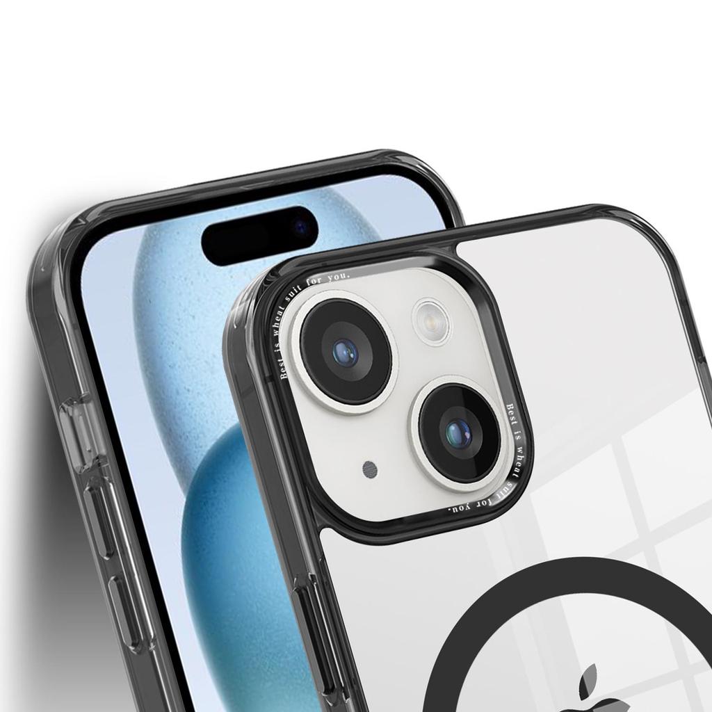 Electroplated Acrylic Magnetic Case for iPhone 14 Pro Max/15 - 2-in-1 Protective Cover