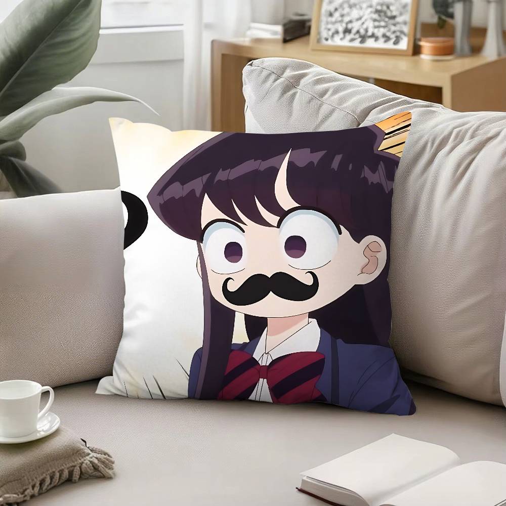 Anime K-Komi Can't Communicate Throw Pillow Covers Pattern Cushion Cover Suitable For Sofa Bedroom Car Pillow Cover