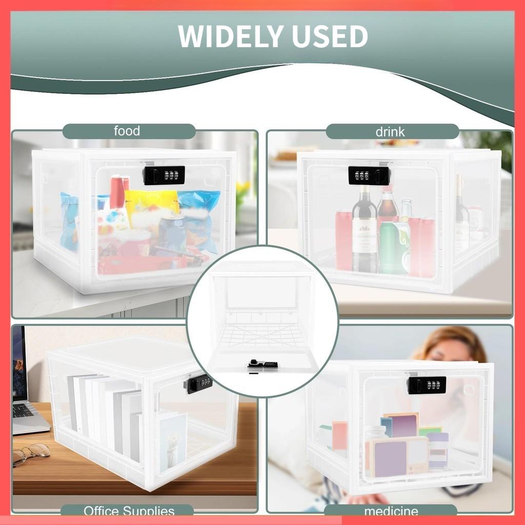 3.6 Gallon Capacity Lockable Storage Bin with Combination Lock Household Lockable Storage Box Portable Locking Box