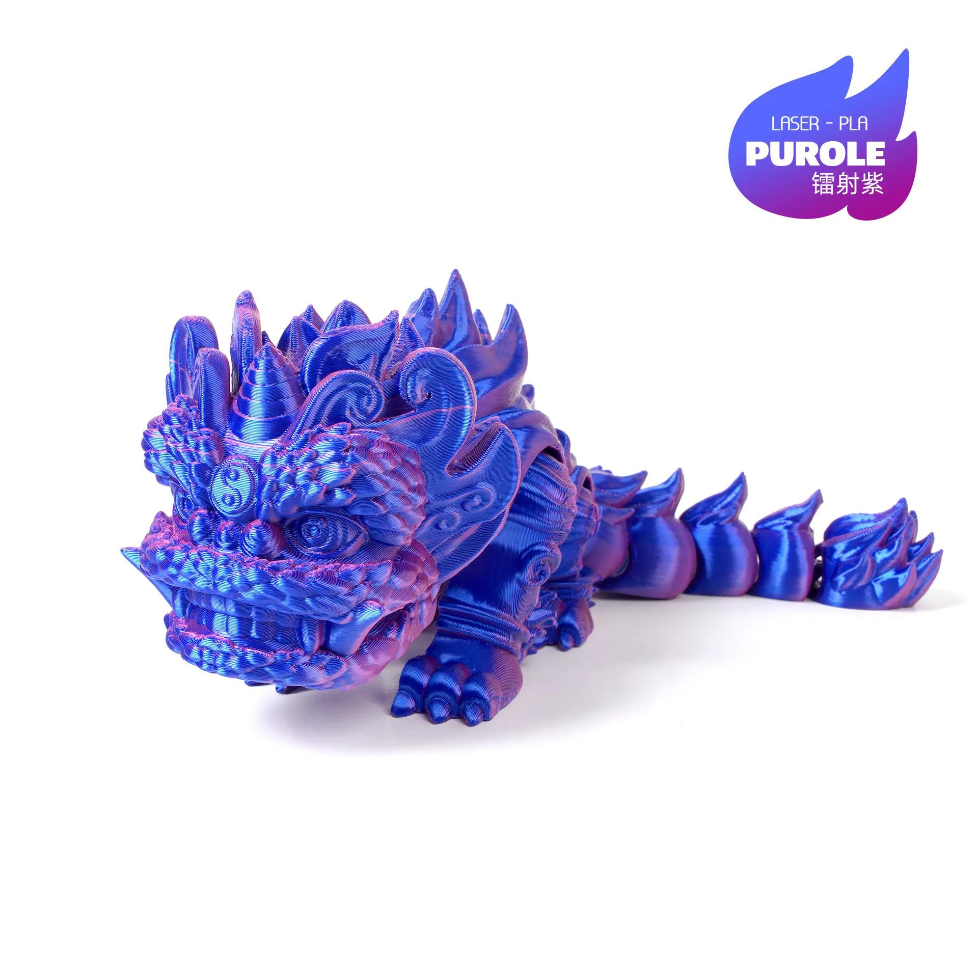 

3D Printed Dragon Figures Toy Articulated Lion Dance Ornament Home Desktop Craft Miniature Movable Joints Children s Toys Length 10cm