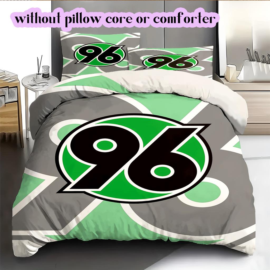 Hannover 96 Pattern Bedding Quilt Set Quilt Cover Pillowcase Home Decoration Birthday Gift (1 * Duvet Cover + 2 * Pillowcase, Without Core)