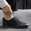 Fashion Flat Bottomed Business Men's Leather Shoes Leisure British Classic Style Office Dress and Party Luxury Adult Shoes Brogue