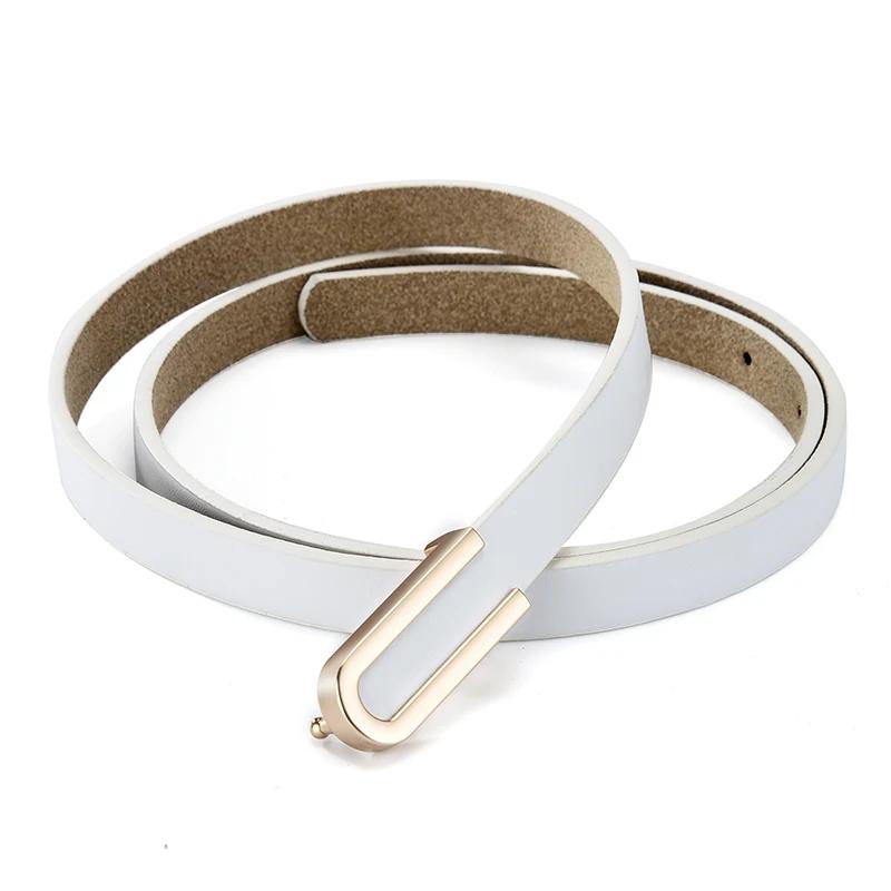 Women's Belt Fashion U-shaped Snap Button Thin Belt Versatile In All Seasons and Simple Youth Belt Paired with Jeans Women Belt
