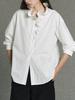 GUOE 100% Cotton Baroque Ruffle Lace Collar Shirt