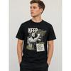 men's black short sleeve t-shirt with motivational graphic print, crew neck, relaxed fit, soft cotton feel, inspirational quote design for daily wear