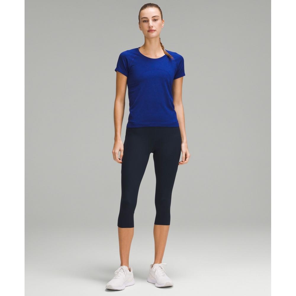 Lululemon Fast And Free High Rise Crop With Pockets 19  True Navy
