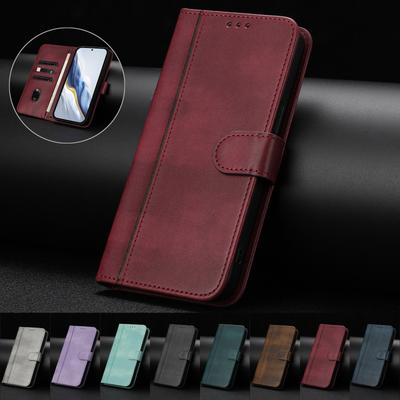 Luxusní kožené pouzdro Simple Line pro Motorola Moto G75 G55 G35 G45 G85 G72 Edge50 G sloty pro power karty magnetický stojánek nárazuvzdorný flip kryt