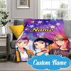 Custom Name KPop Cartoon Blanket bed sofa Blanket Flannel Blanket for Camping, Hiking, Picnic Essentials,gift for Fan family