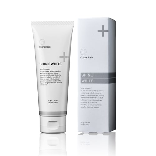 Co-medical+ CO Shine White Whitening Toothpaste, Sodium Polyphosphate, 80g, Foaming Agent-Free, Abrasive-Free, and Bleach-Free, 2-Month Supply