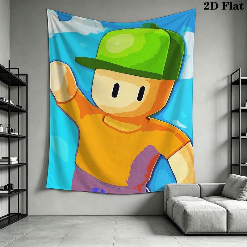 Stumble Guys Frenzy Wall Hanging Printed Fabric Blanket Decorative Tapestries for Bedroom Living Room Home Decor