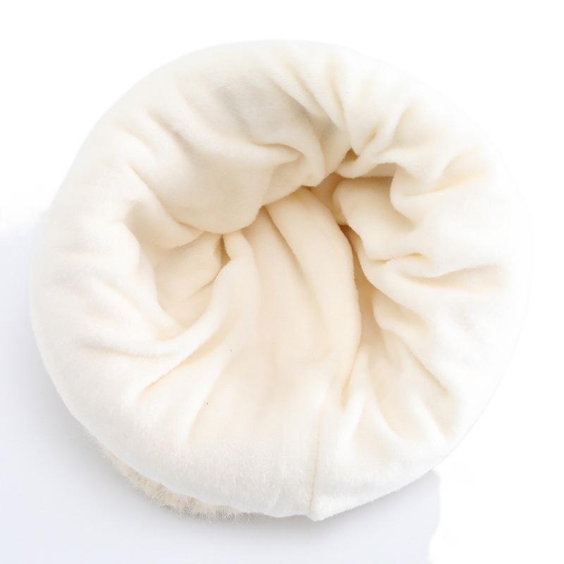 Winter Cute Cartoon Plush Hat with Large Brim for Women Japanese Style Warm and Thickened Ear Protection Knitted Hat with Bear Ears