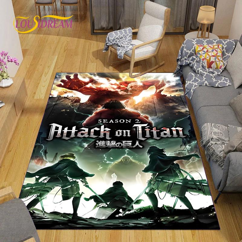 attack on titan Carpet for Living Room Bedroom Rug Kitchen Door Unslip Floor Mats Birthday gift photography props Alfombra Rug 40x60cm