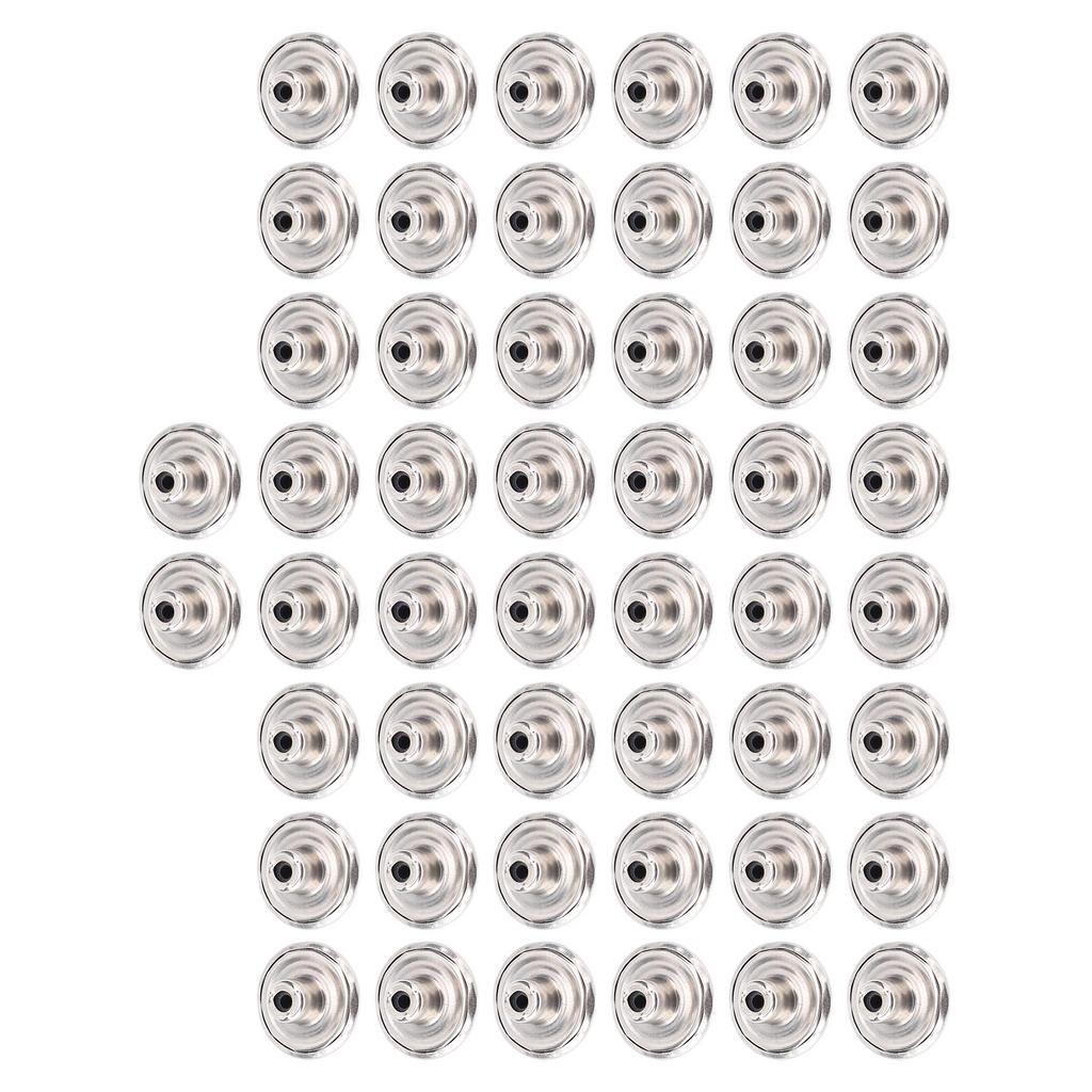 50 Set 17mm Pants Button Stainless Steel Silver Decorative Button with Tip Crossing Screw for