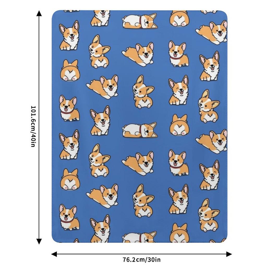 Kawaii Corgi Throw Blanket Men's Soft Warm Throw Blanket for Couch