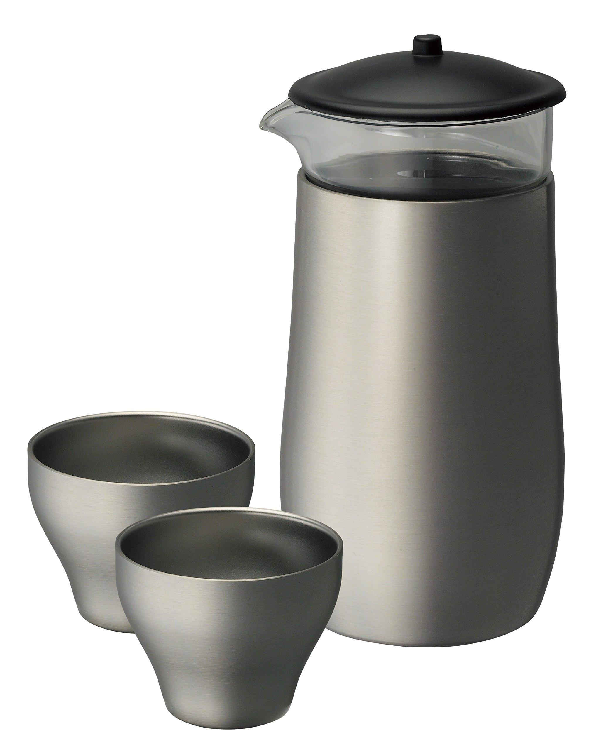 

Doshisha Drinking Sake Set (1 outer bottle, 2 sake cups) 400ml Matte DSNS-400MT