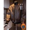 Veste de Moto Rétro en Cuir PU pour Homme - Design de Niche Américain, Haut de Gamme, Coupe Ajustée, Cool.