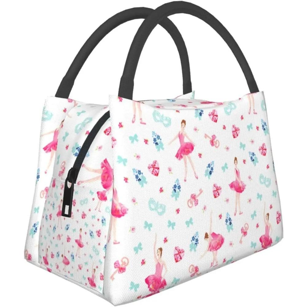 

Розовый балетный танцевальный ланч-бокс, сумки для пикника, танцевальная сумка, изолированный портативный милый контейнер, сумка для еды, танцевальный ланч-бокс для пикника, школа 28x17x16CM серый