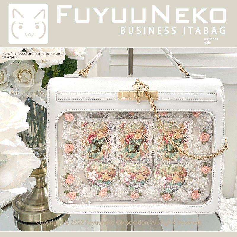 

Floating Cat Original Business PVC Transparent Hand Cartoon Backpack Milky White. In stock