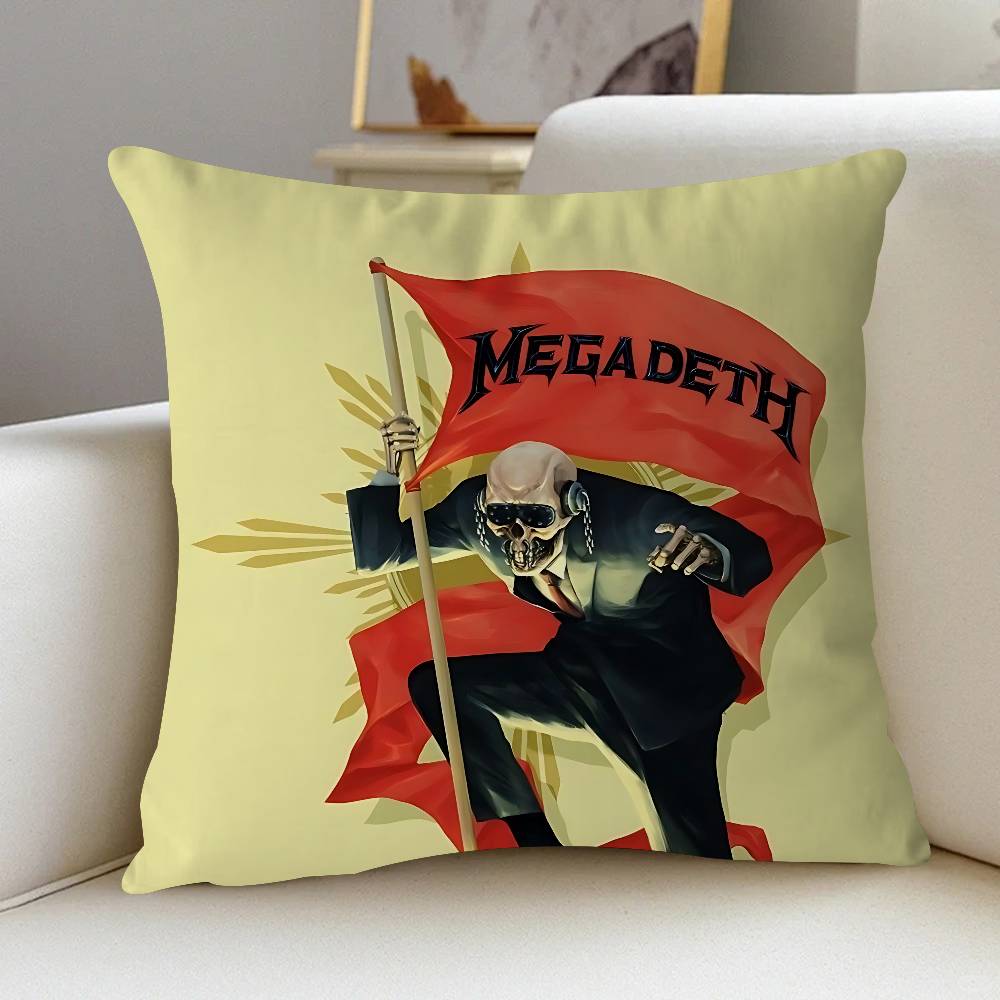Музыка M-Megadeth ЛОГО Наволочка Мультяшный Подарок Наволочка для Подушки Декор для Спальни Дома Дивана Кресла Сиденья Наволочка 12x12Inch