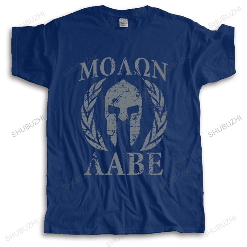 New Movie T Shirt Unique Spartan For Men Tshirt Male Cheap Custom Tshirts Molon Labe Ghost Flag Short Sleeve Round Neck