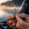 Durable Fishing Hook 50Pcs Classic Double Hooks High Carbon Steel Barbed Frog Sharp Open Shank Bait Hooks for Freshwater Saltwater