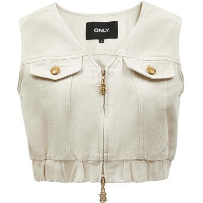 Women's V-Neck Sleeveless Denim Vest