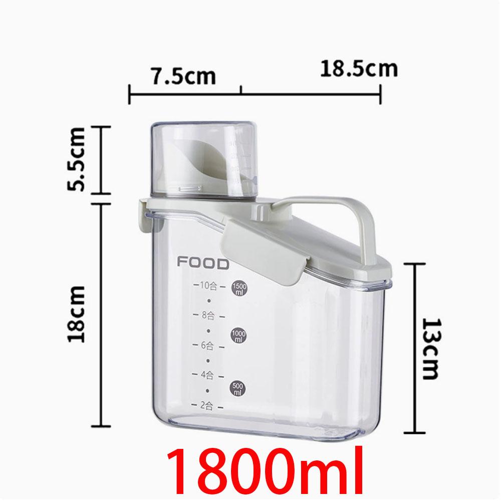 Moisture-Proof Storage Container for Grains Pet Food Snacks Transparent Sealed Food Storage Jar Kitchen Organizer for Dry Foods