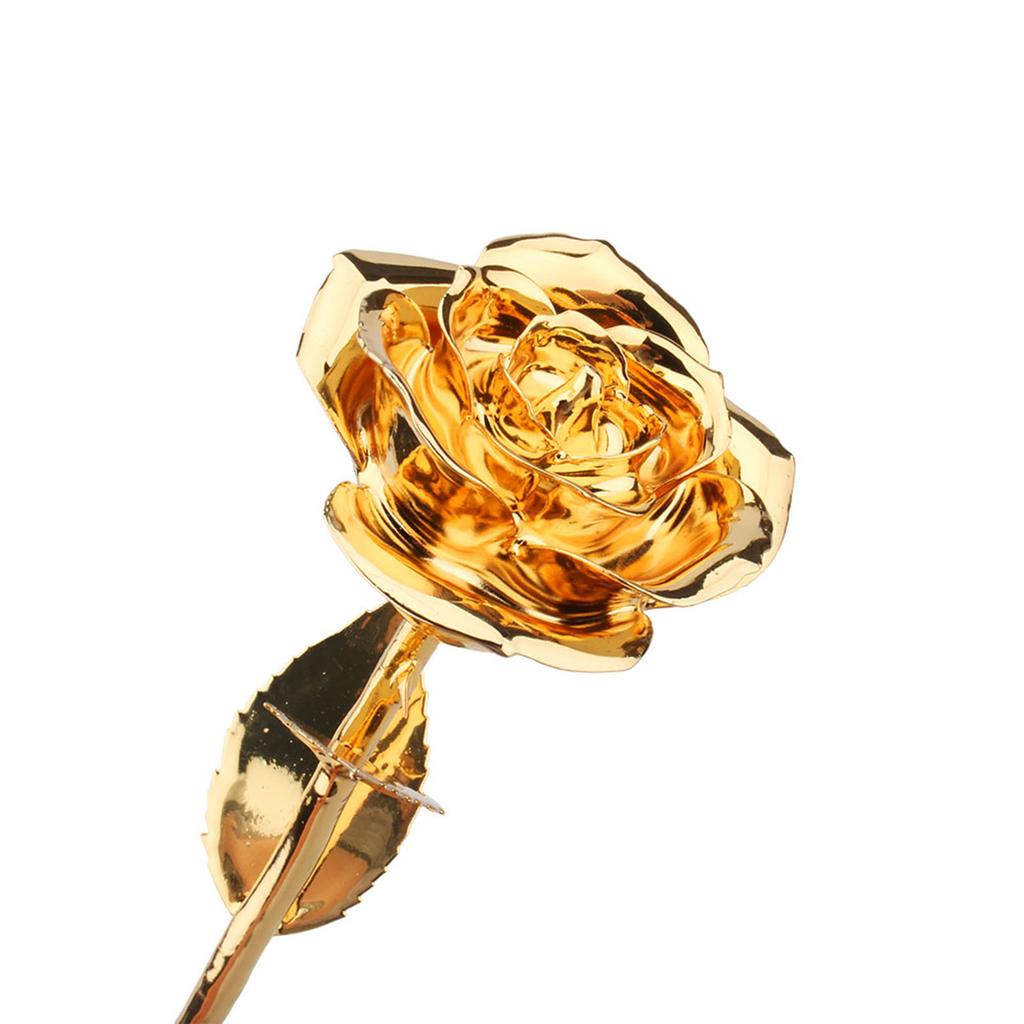 Gold Rose Premium Long Stem Gold Dipped Real Rose Flower Mothers Day Birthday Anniversary Gift
