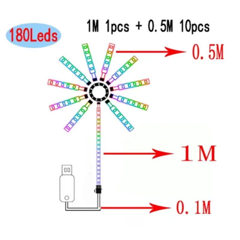 USB‑Powered LED Indoor Romantic Firework Night Light, Color‑Changing Atmosphere Lamp, Birthday Gift for Girlfriend