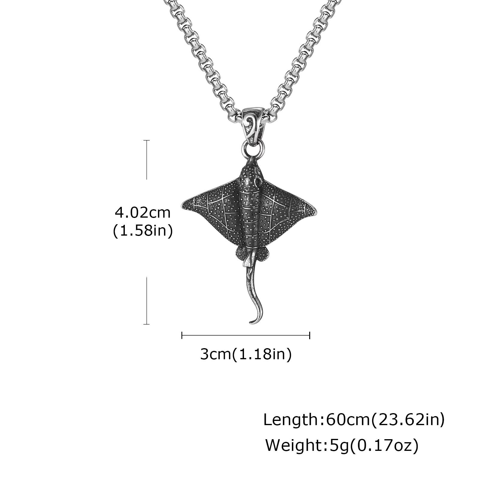 

Vnox Men s Stainless Steel Devil Fish Pendant Necklace, Waterproof Fish Shape Box Chain Necklaces, Trendy Jewelry Gift for Men 60cm
