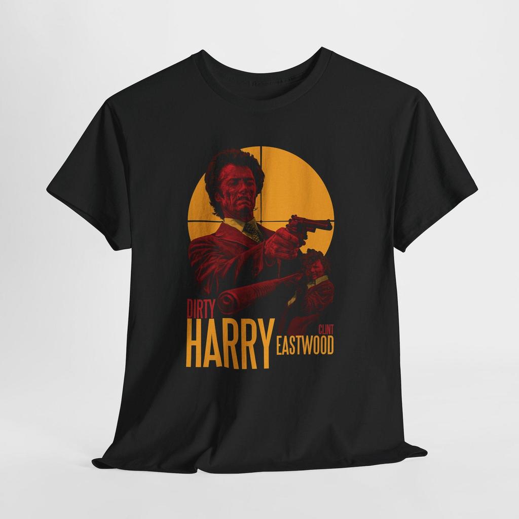 Dirty Harry Clint Eastwood Callahan Action Movie Men's Black Tees T-Shirt Size S-5XL