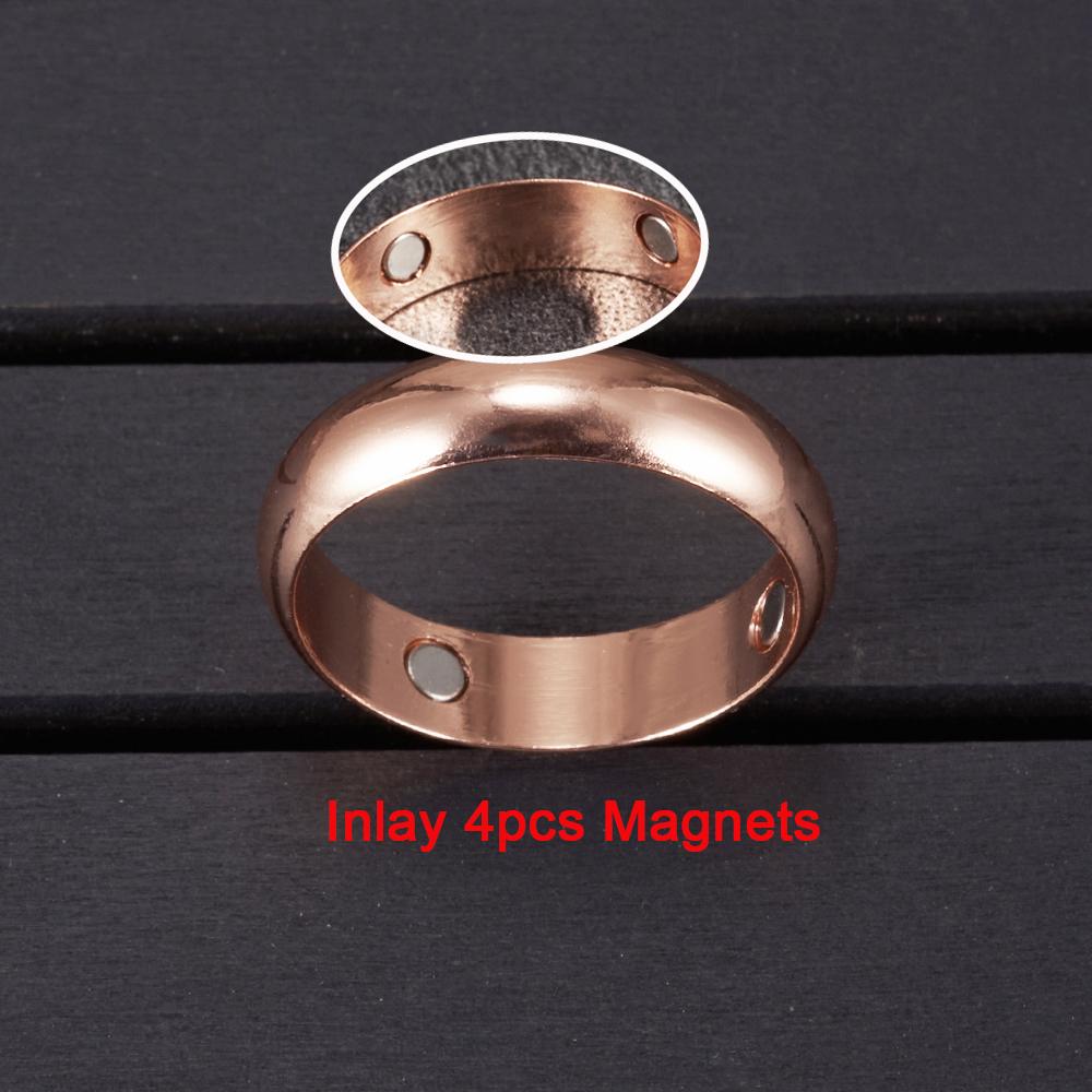 Vinterly Pure Copper Magnetic Rings for Women Men 6mm Health Energy Finger Open Cuff Adjustable Jewelry High Magnet Resizable
