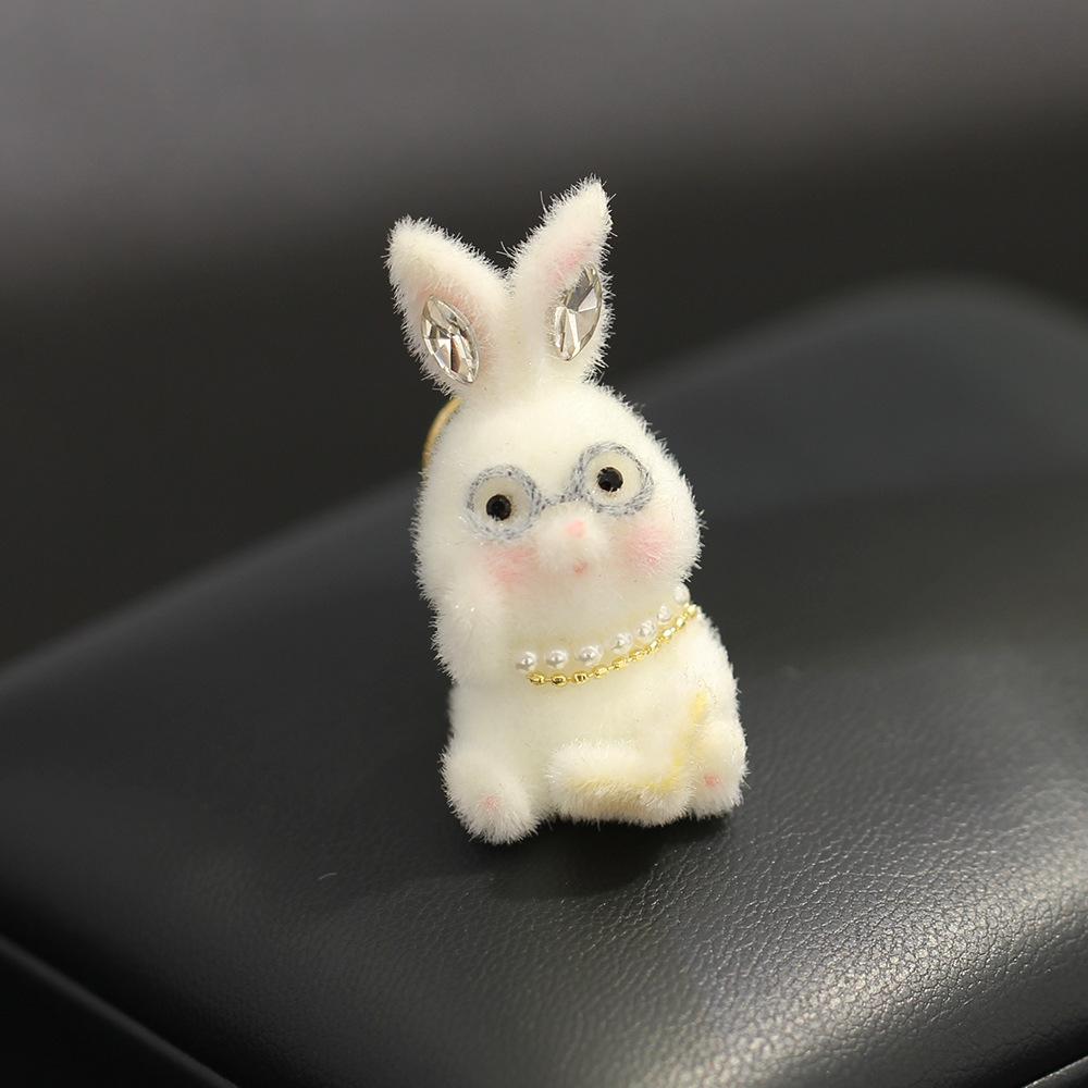 Cute High-End Cartoon Animal Flocking Brooch Sweet Rabbit Animal Spike Niche Design Corsage Women S