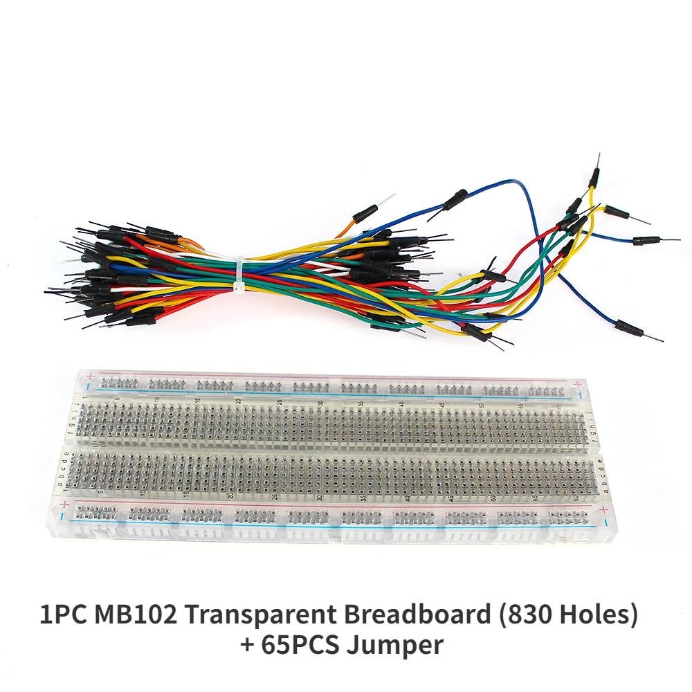 400/750/830Tie solderless breadboard kit,65 U-shaped jumper wires,140pcs electronic wire-Essential for DIY electronic enthusiast