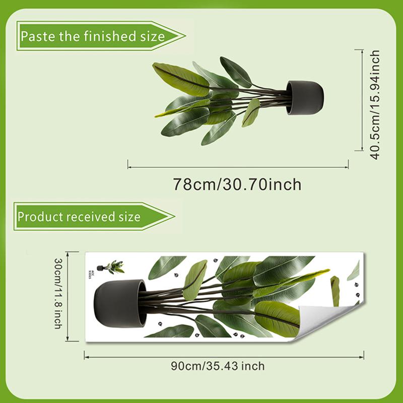 

Большие Тропические Зеленые Растения Наклейки на Стену Пальмовые Листья ПВХ Гостиная Искусство Виниловый Постер Обои Домашнее Украшение Мурал