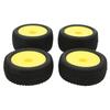 4Pcs RC Rubber Tires Flexible Stable Dense Texture RC Wheel Tires Tyre for 1/10 Off Road Vehicles Yellow
