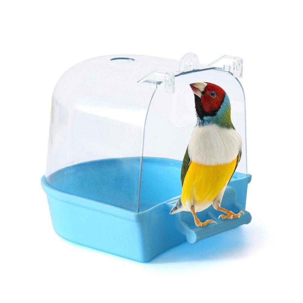 Hanging Bird Bath for Cage Transparent Shower Box Parrot Shower Perch