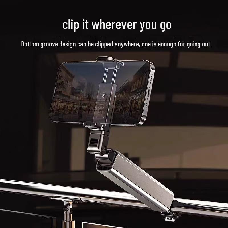 Foldable Travel Phone Holder - Portable Rotating Clip for Home, Airplane & Rail