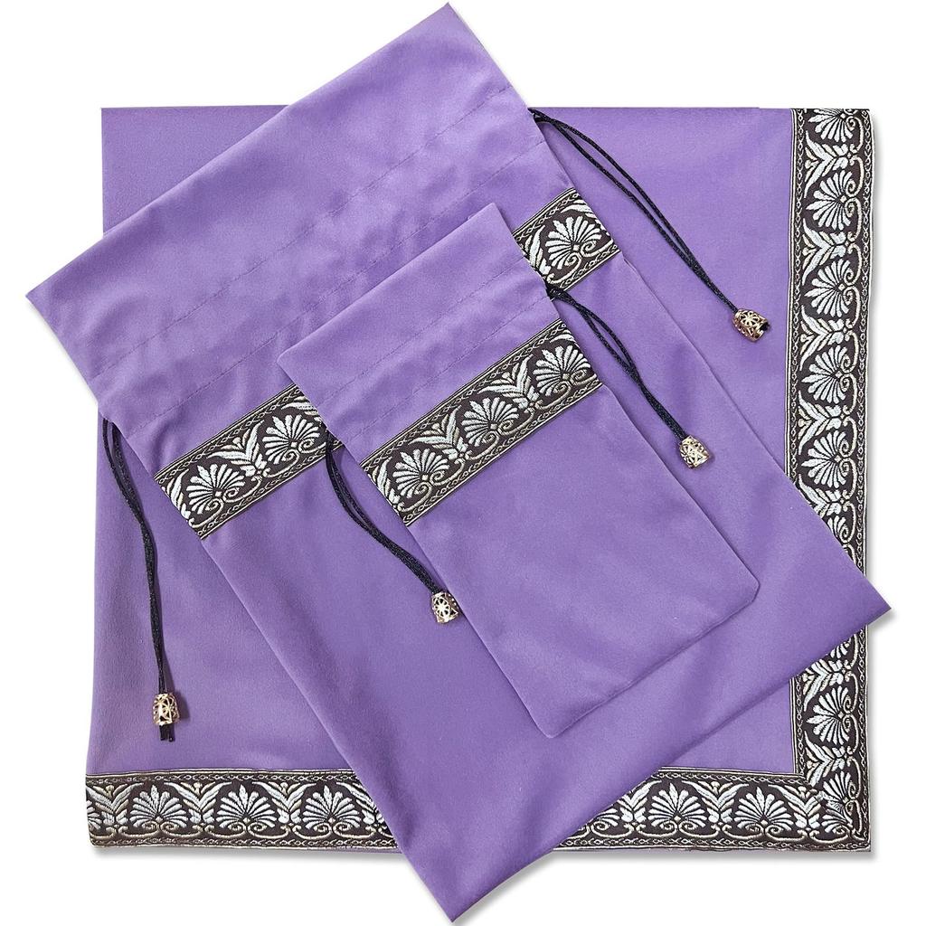 Kuai Tarot Set of 2 or with Velvet for Tarot Thick Magic Tricks Set with Large and Small Cloths, 68x68cm, 3, Pouch, Cards, Divination, Readings,