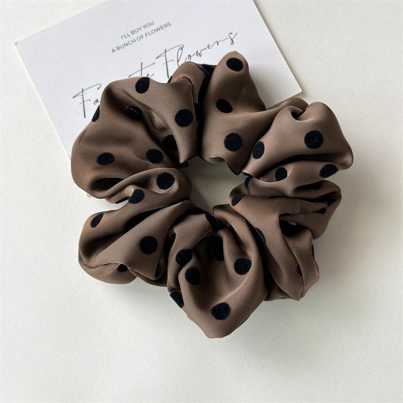 Polka Dot Satin Scrunchie: Japanese Korean Simple Pleated Elastic Hair Tie Accessory