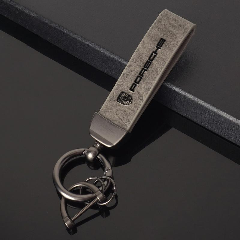 

Кожаный брелок для ключей автомобиля, брелок-подвеска от потери, шнурок для Porsche Cayenne Panamera Macan 911 Taycan Boxster Cayman 918 Pajun