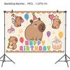 Capybara Party Set: Disposable Plates, Cups, Napkins, Tablecloth, Banner for Boys