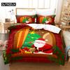 Red Christmas Duvet Cover Set King Queen Size for Single Double Bed Linens Quilt Comforter Pillow Case 3D Full Twin 3PCS 2PCS