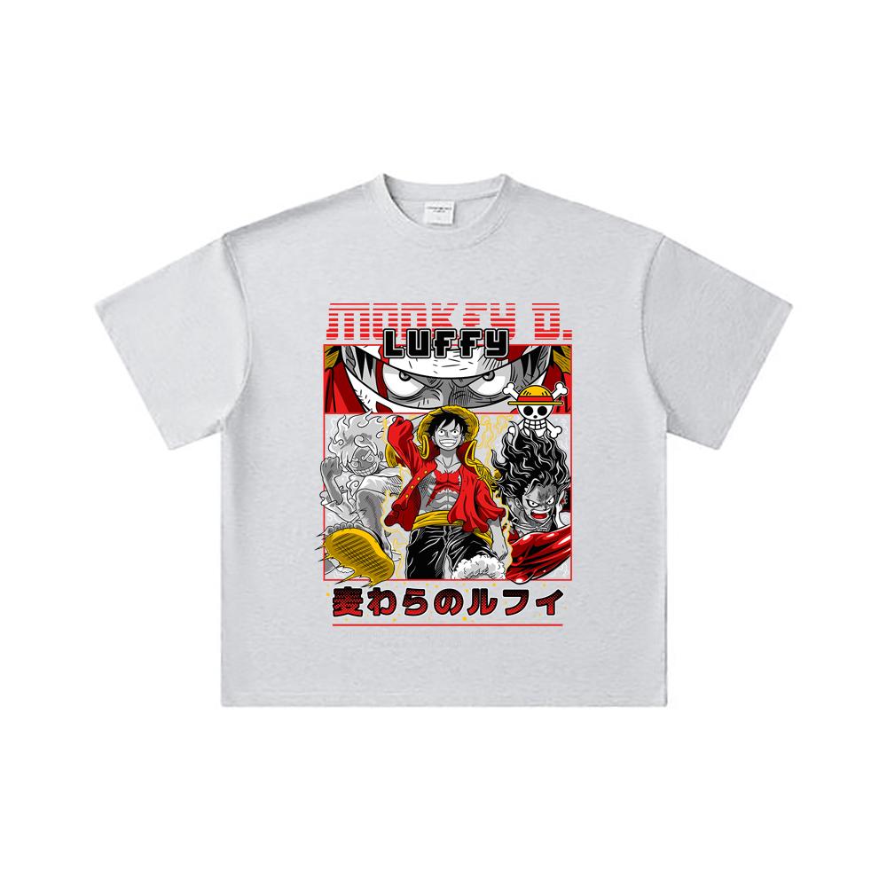 260 GSM Double Yarn 32 Count 100% Cotton One Piece V16 Luffy Print Unisex Heavy Cotton T Shirt